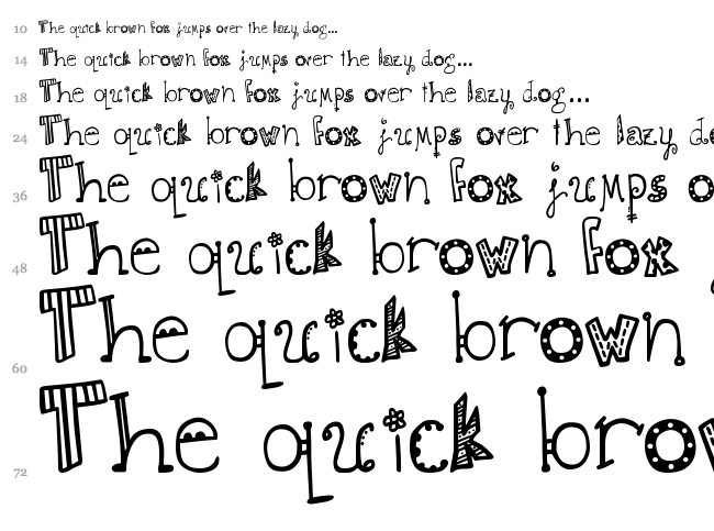 DJB Doodlie Beans font waterfall